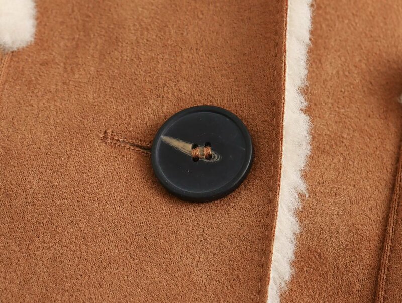 جيني & ديف-الجلد المدبوغ و الصوف الدافئة خندق معطف للنساء ، البريطانية Vintage معطف الشتاء ، فتاة الموضة