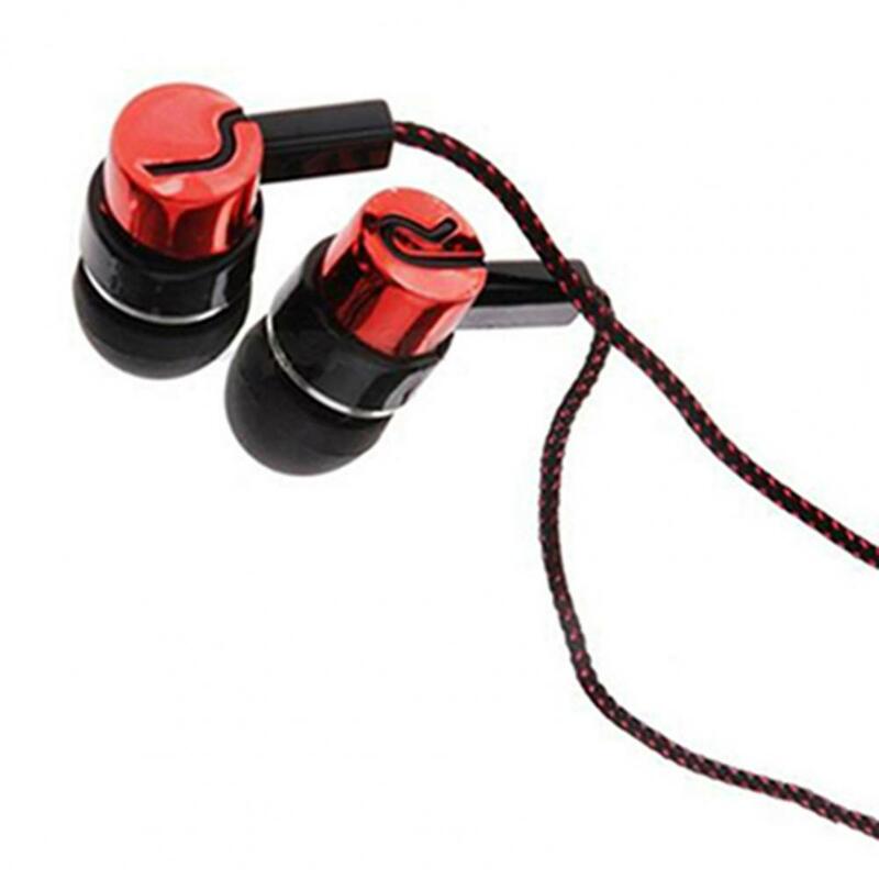 1 2m 3 5mm Braid Wired Earphone Noise Reduction Stereo Game Music In ear Headset for iPhone