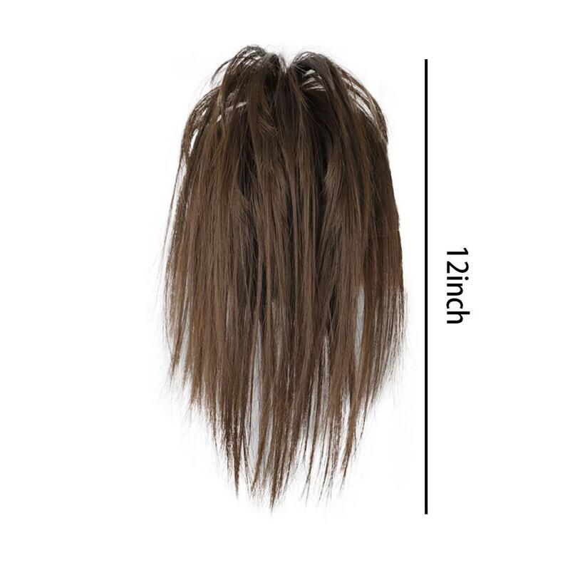 Garra sintética clipe rabo de cavalo trança extensão do cabelo, peruca reta curta, cabeça de bola menina picante, peruca feminina peça