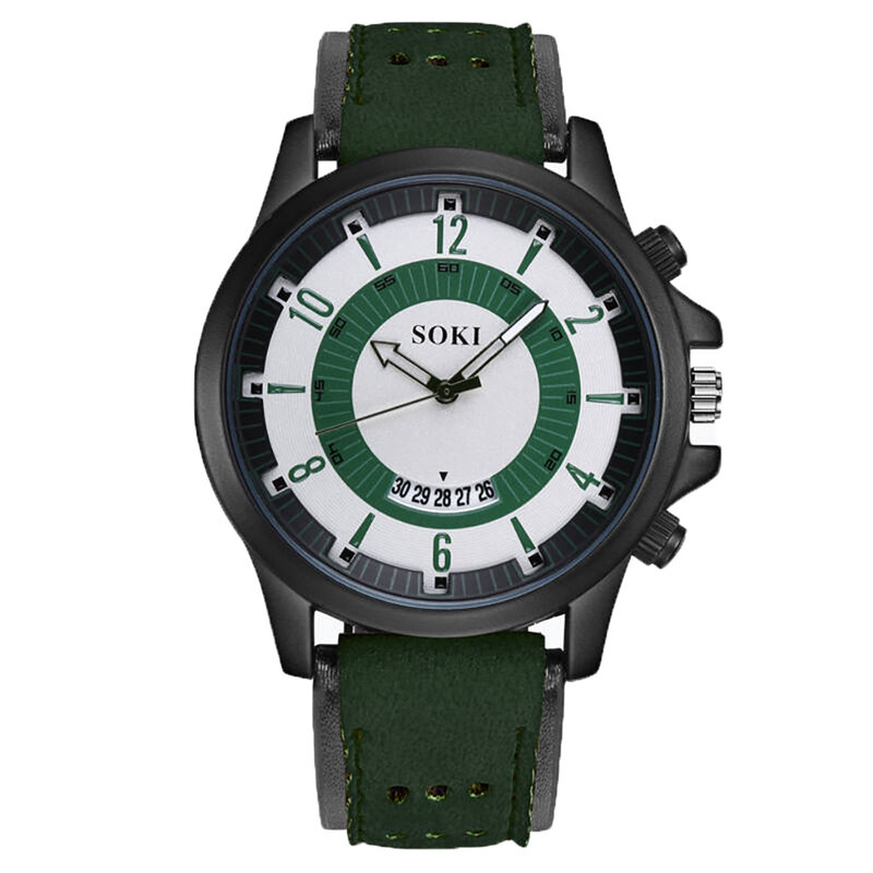 Fashion Big Dial Calendar Scrub Belt Men's Watch Men's Military Watch