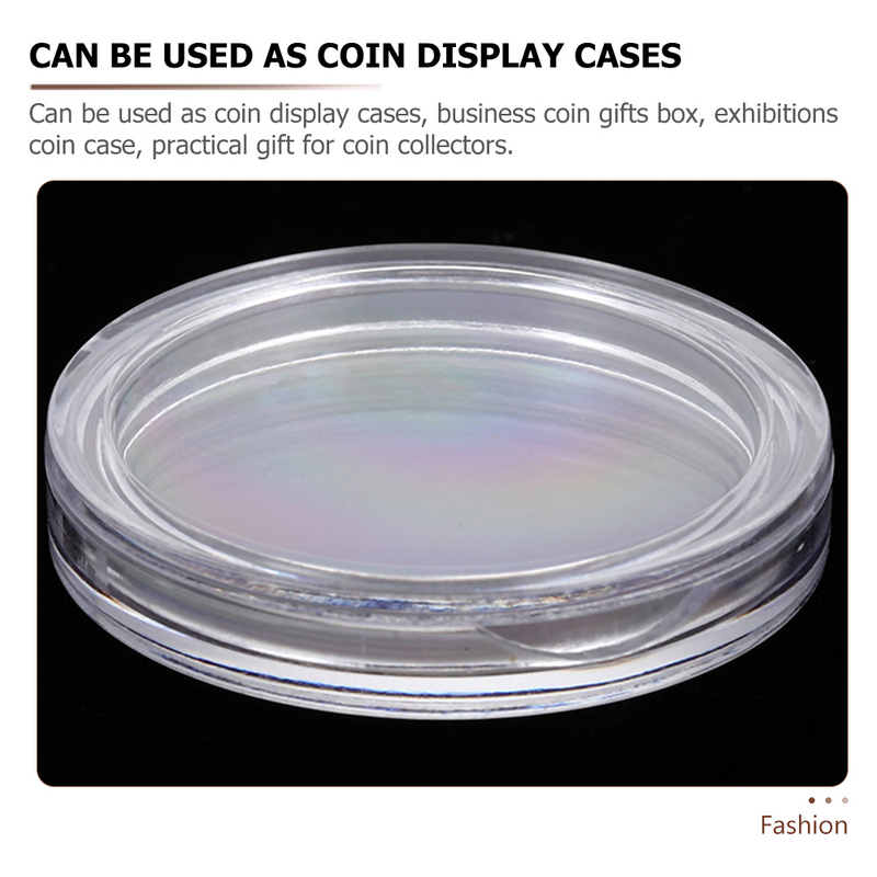 Clear Coin Storage Case para Colecionadores, Caixa de Colecionadores, Protetores, Recipiente Colecionável, Dólar, 50Pcs
