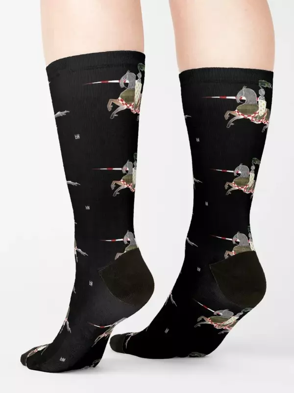 Medieval Knight Socks para homens e mulheres, designer caminhadas meias