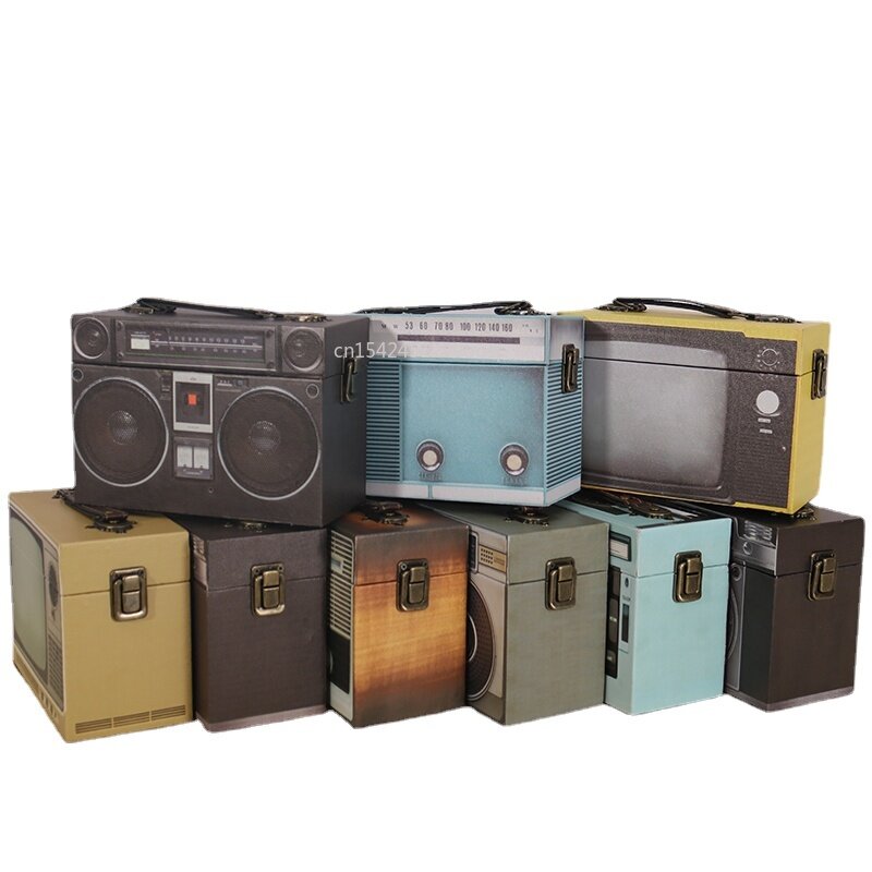 Cofre retro nostálgico de madeira portátil caixa de madeira retangular caixa de jóias de armazenamento de madeira maciça caixa de jóias caixa de bloqueio de armazenamento