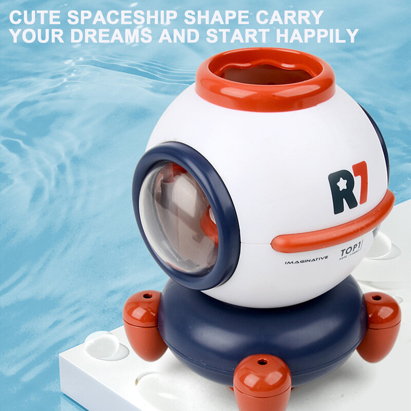 Sprinkler giratório elétrico brinquedo do banho dos bebês da nave espacial com luzes coloridas crianças brinquedos da piscina para crianças