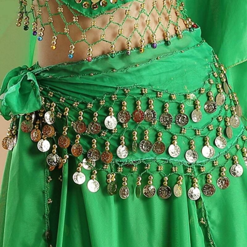 Thailandia/India/gonna ballerina araba donna Sexy danza del ventre sciarpa all'anca cintura avvolgente gonna ballerina spettacolo femminile paillettes nappe costumi