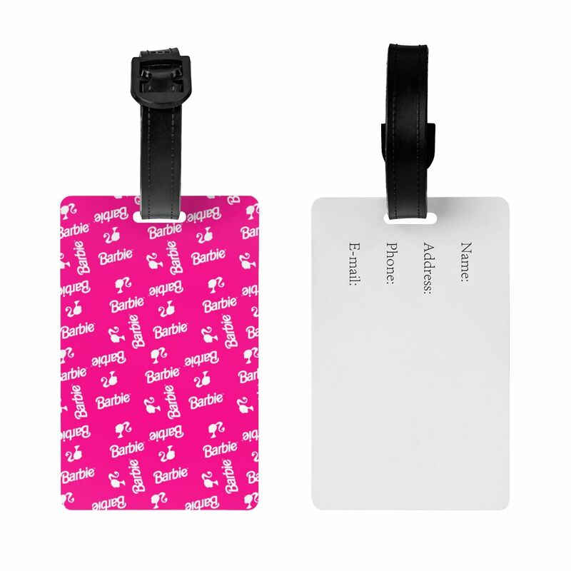 Custom Barbie Luggage Tag With Name Card Privacy Cover ID Label for Travel Bag Suitcase