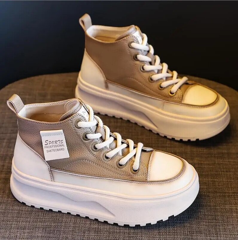 Women High-top  Platform Wedge Casual shoes Fashion Women Spring Summer Autumn Chunky Sneakers Shoes Breathable Comfortable