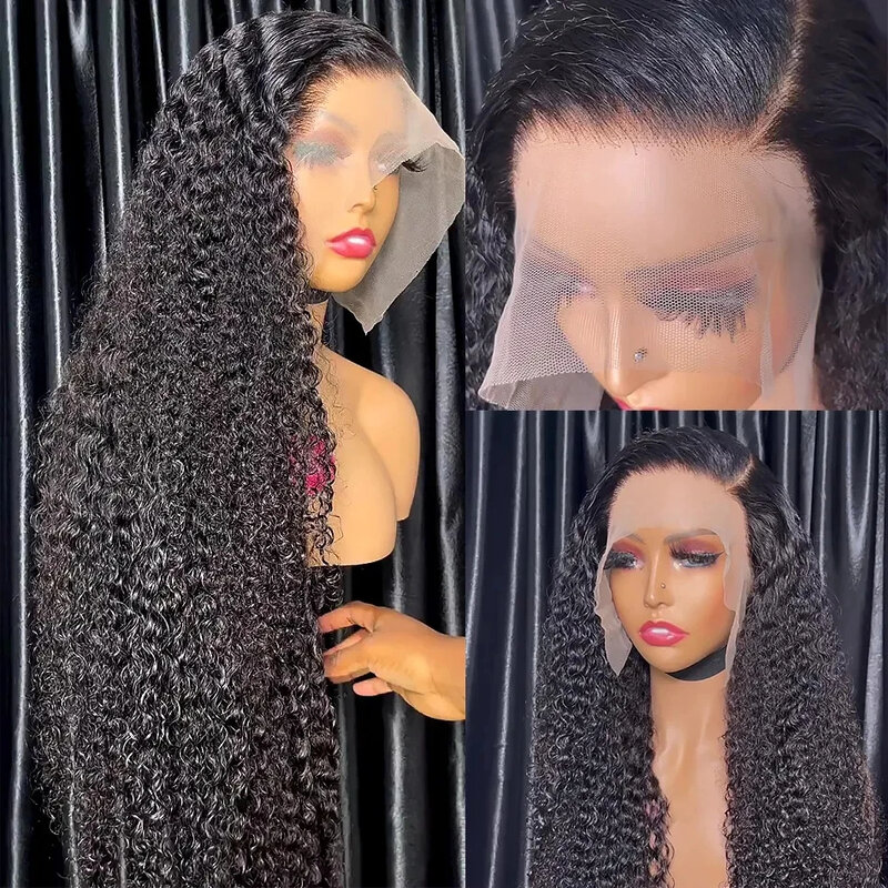 Парик из человеческих волос с фронтальной сеткой 13x6 HD, парики с глубокой волной, фронтальные парики, прозрачные глубокие вьющиеся человеческие волосы, фронтальный парик на сетке для женщин