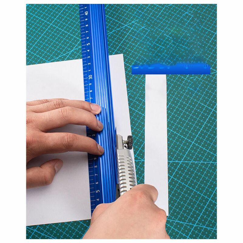 Regla de calibración láser antideslizante de aleación de aluminio, herramientas de dibujo de corte, suministros de oficina escolar, regla de escala recta para carpintería