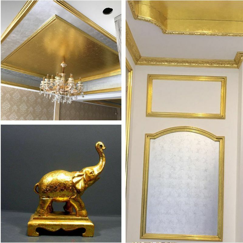 10 sztuk imitacja folii ze złotymi liśćmi papier rzemieślniczy złocenie srebrny miedź DIY szlam