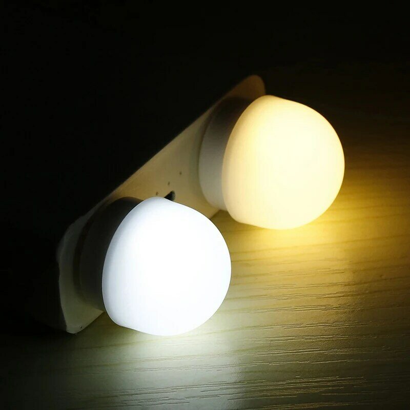 Lampu malam USB hangat/putih lampu malam LED, lampu malam Led Plug in kecil portabel Mini untuk berkemah membaca tidur