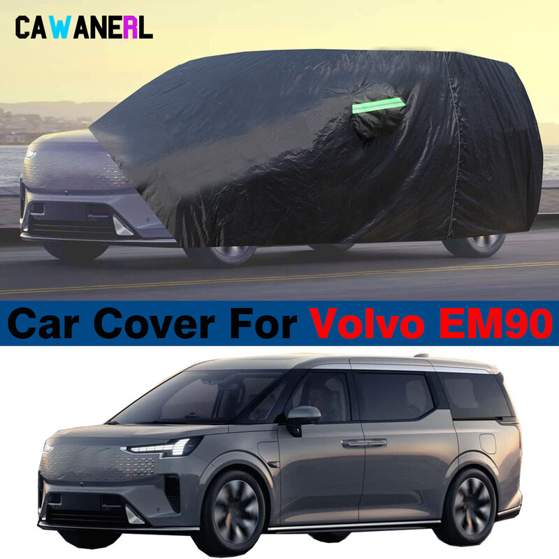 Juste de voiture complète noire étanche MPV, anti UV, soleil, pluie, neige, anti-poussière, coupe-vent pour Volvo EM90 2023-2025