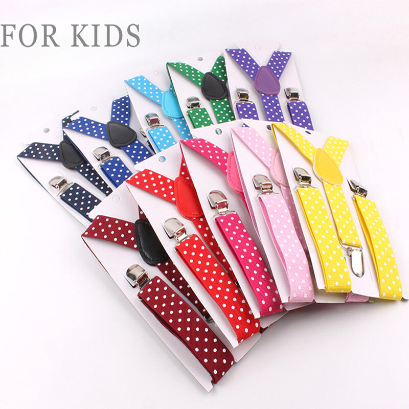 Bretelles élastiques réglables pour enfants, nouvelle collection, bonne qualité, à pois, couleur bonbon, accessoires pour filles et garçons