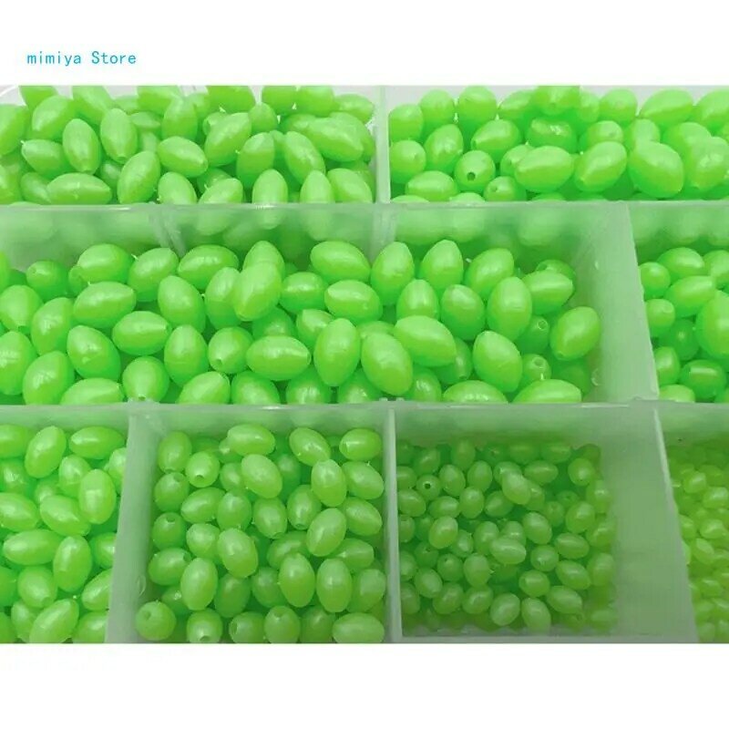 Bolas de plástico verde que brillan intensamente Tapones de noche Cuentas de fregadero que brillan intensamente Señuelos Tackle