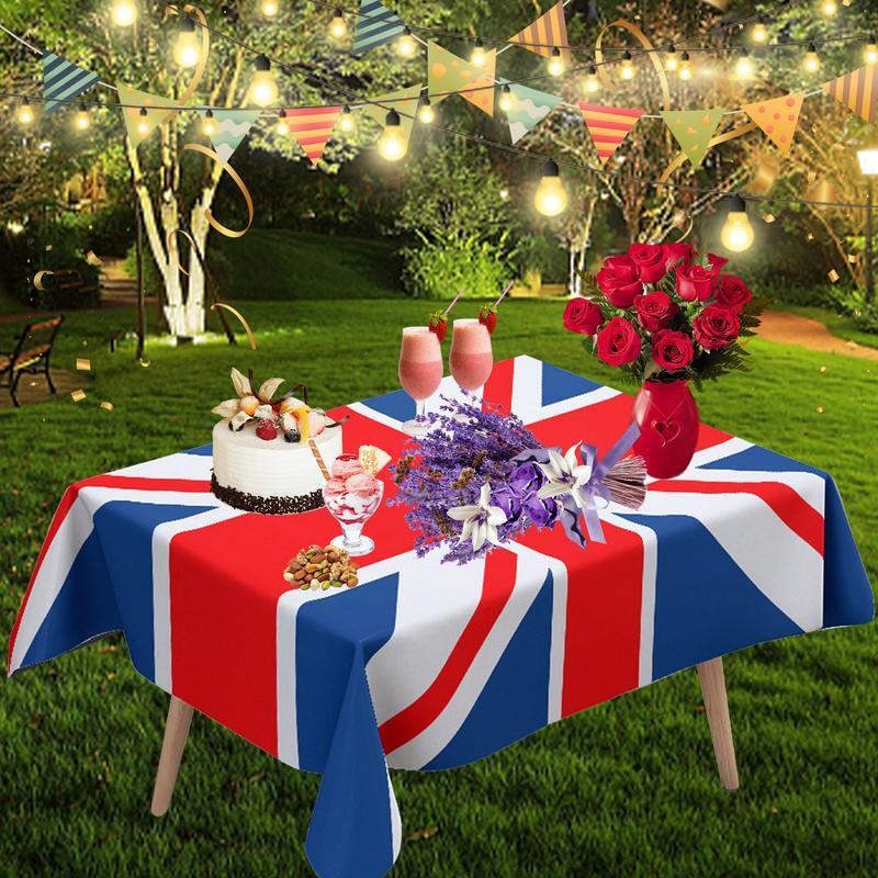 Скатерть с британским флагом, прямоугольная скатерть для стола в английском стиле, праздничное патриотическое украшение для обеденной комнаты, кухни