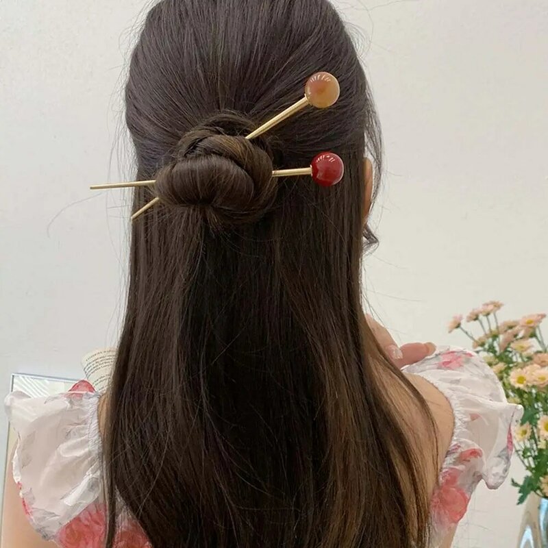 Инструмент стеклянные бусины металлический шар женские шпильки для волос в китайском стиле головные уборы Hanfu шпильки для волос в старинном стиле древние головные уборы
