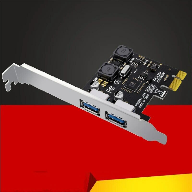 อะแดปเตอร์ USB 3.0 PCI E TO 2พอร์ต USB 3อะแดปเตอร์ขยายการ์ด USB3 PCIe PCI-E ตัวแปลงตัวควบคุม X1สำหรับเดสก์ท็อปพีซี
