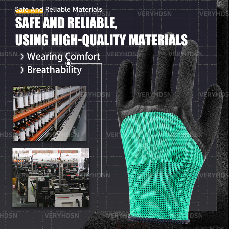 2pairs Durable & Breathable Ultra-Thin Safety Work Gloves High Dexterity Polyurethane Coated, Knit Wrist Cuff for Men & Women.
