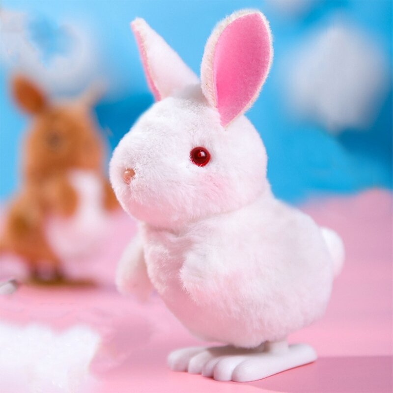 Прыгающая игрушка-кролик, заводная игрушка для детей, заводная игрушка-зайчик, плюшевая игрушка-кролик, заводная развивающая для