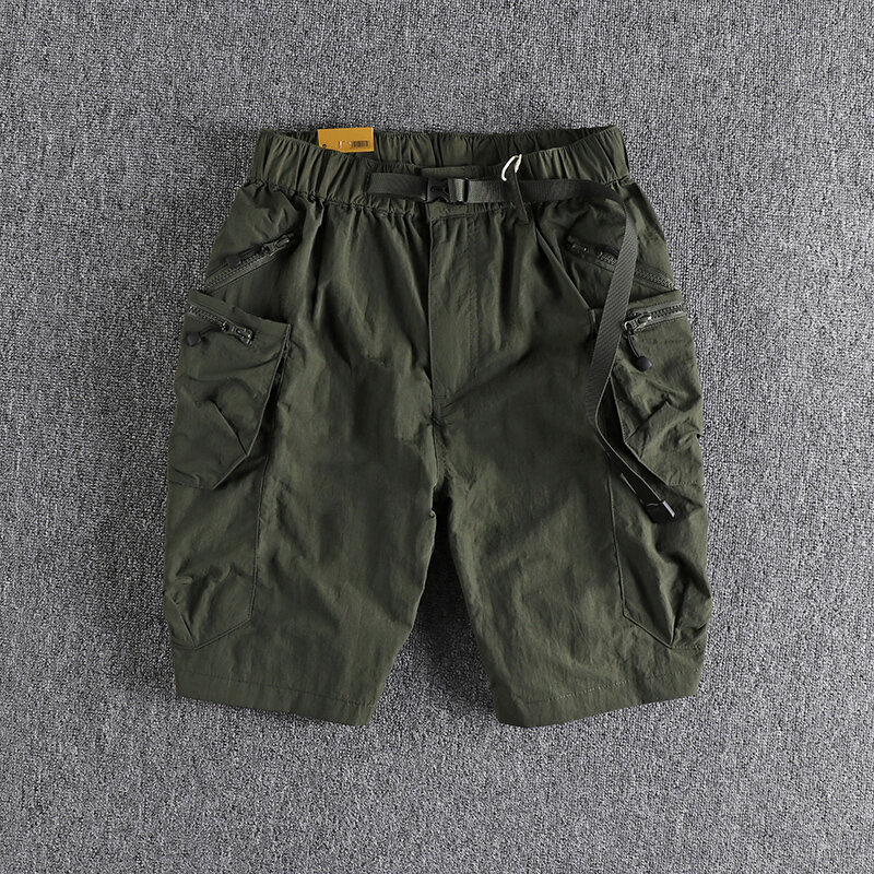Summer New American Outdoor Quick Dry Cargo Shorts Men's Fashion Pure Cotton Washed Loose Multi-pocket Casual Five-point Pants
