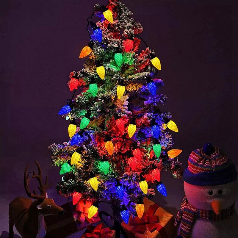 Boże Narodzenie światła bożonarodzeniowe girlandy żarówkowe energii słonecznej do wewnątrz drzew na zewnątrz, okap, dom wystrój bożonarodzeniowy kolorowe