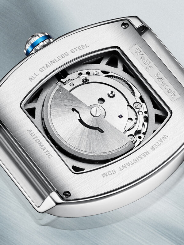 Relógio Welly Merck Homem Design de Moda em Aço Inoxidável Mecânico Automático com Safira MIYOTA 8215 Resistente a Riscos Relógios de Mergulho