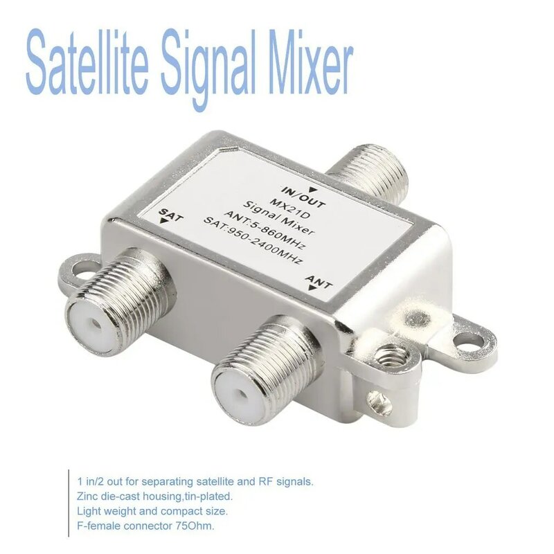 2024 Nieuwe Waterdichte 2-In-1 2-weg Satellietverdeler Tv-Signaal Kabel Tv-Signaal Mixer Sat/Ant Duplexer Lichtgewicht En Compact