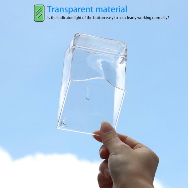 Timbre inalámbrico de plástico duradero, cubierta impermeable, resistente a la intemperie, transparente, protector, botón de timbre al aire libre