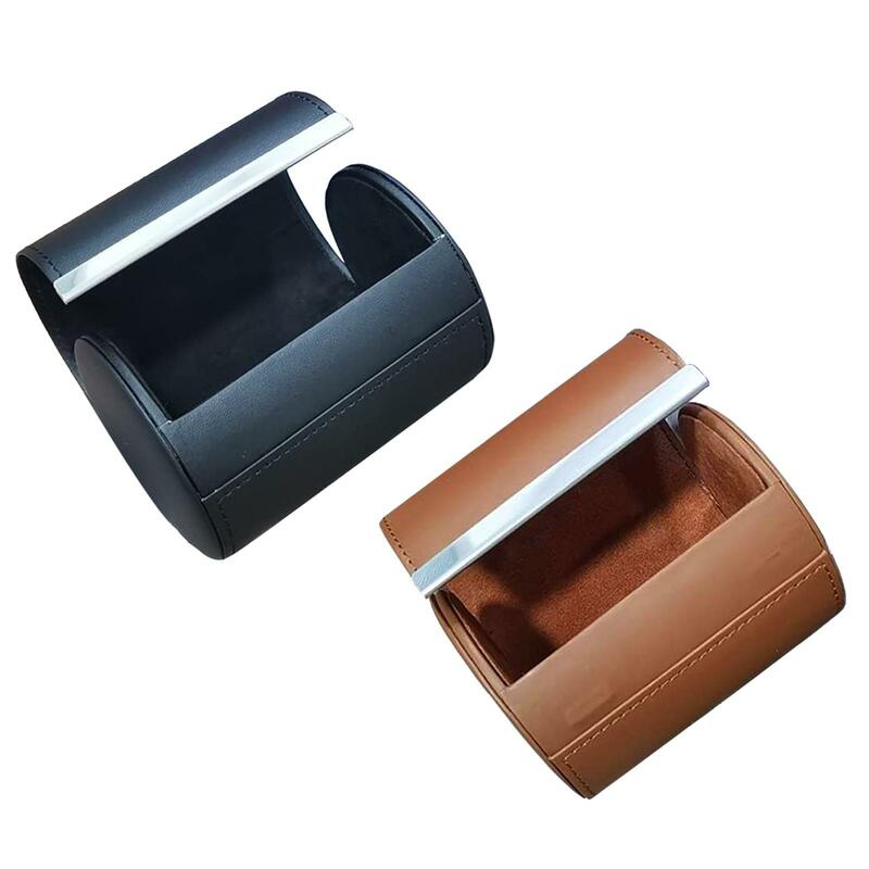 Kotak dasi kulit Pu kotak pengatur Dasi Travel Hadiah bisnis kulit PU 8.5cm x 11cm kotak penyimpanan kotak dasi pria