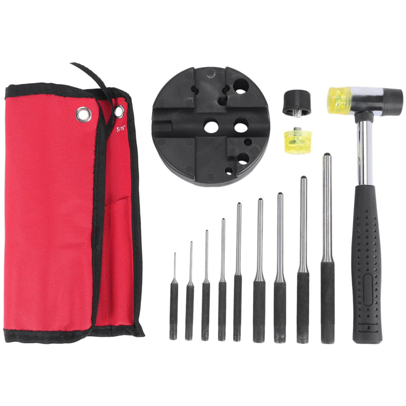 Pin Punch Set com bolsa de armazenamento, Smithing Punch Removing Repair Tools, Punhos e martelo de bancada