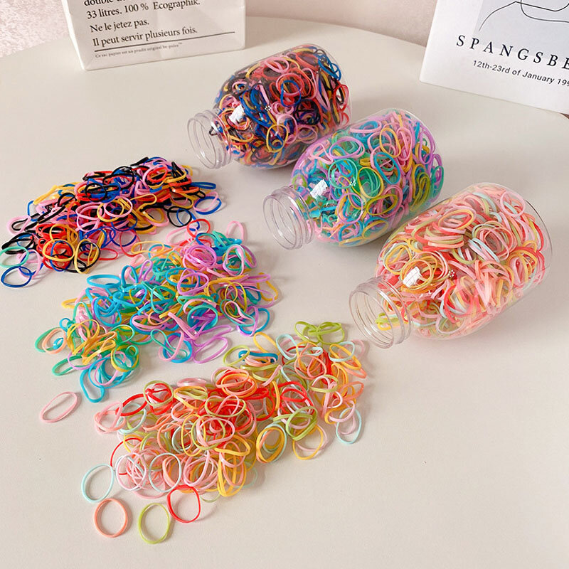 1000pcs/Pack Girls Colorful Small Disposable Rubber Bands Gum For Ponytail Holder Elastic Hair Bands Fashion Hair Accessories