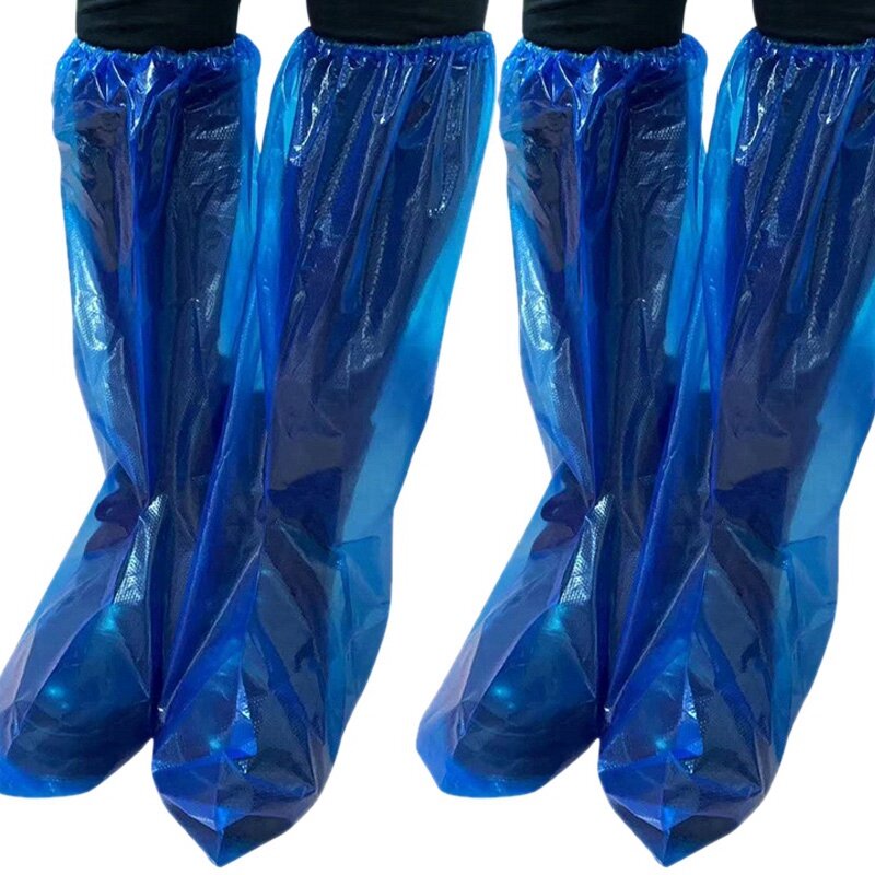 20 paia di copriscarpe antipioggia monouso in plastica spessa impermeabile High-Top antiscivolo per donna uomo