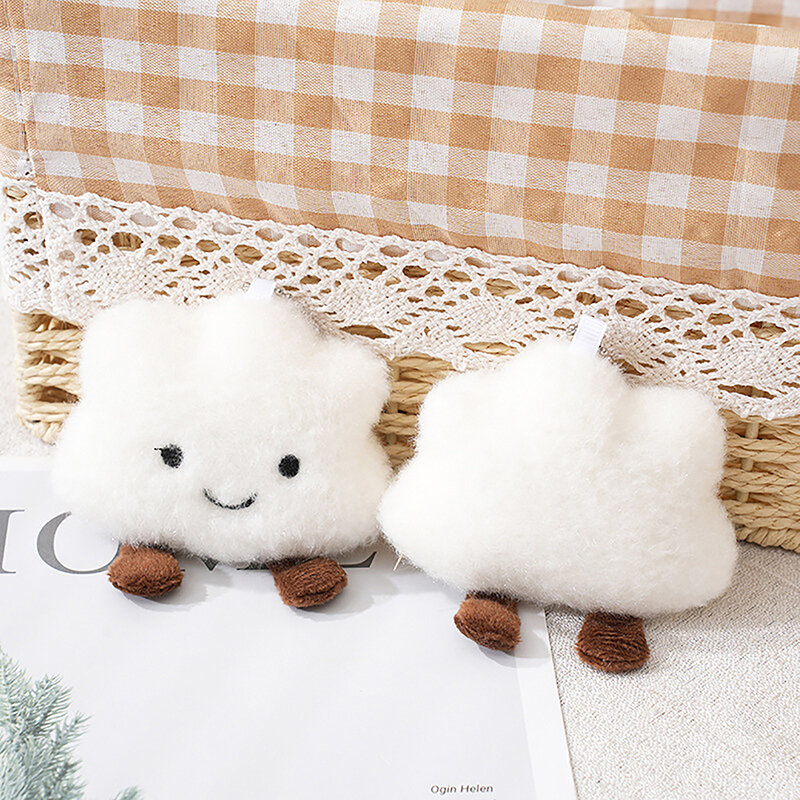 1PC Cartoon Cute White Cloud Plush Keychain Pendant Kawaii Key Charms Soft Doll Toys Gift Girl Backpack Accessories Decoration