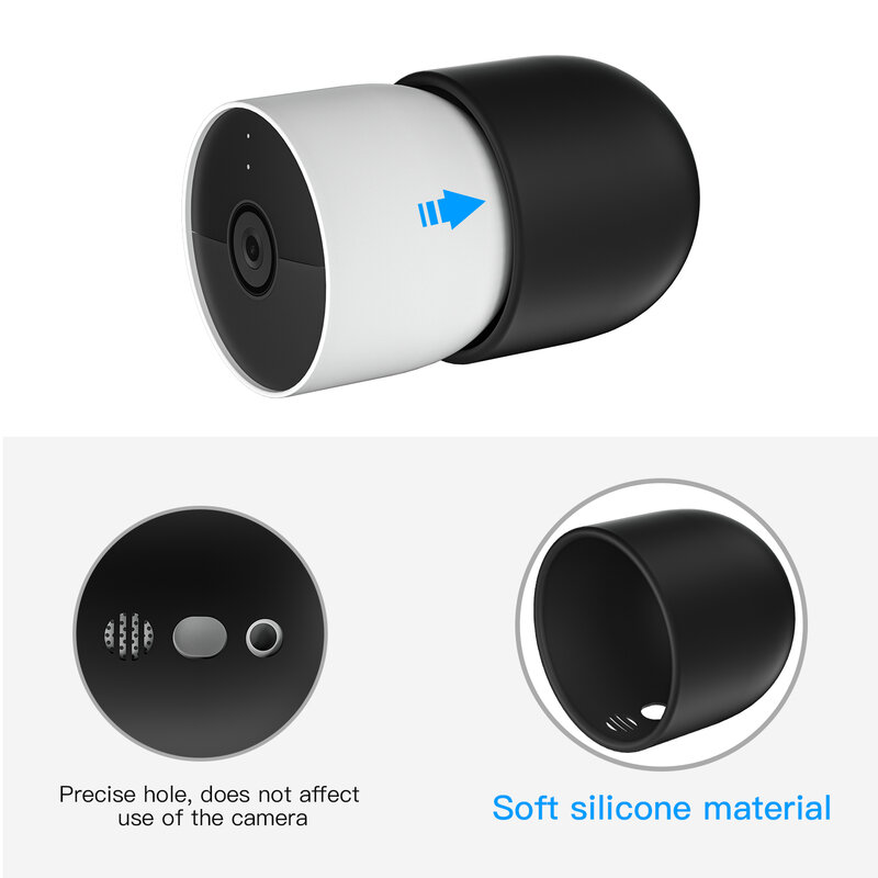 Waterdichte Siliconen Case Voor Google Nest Cam (Batterij) Beveiliging Camera Beschermende Cover Skin Outdoor Uv-Bestendig Accessoires
