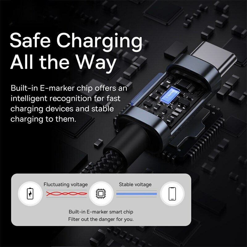 Baseus-Cabo USB Tipo C para iPhone, 15 Plus Pro Max, Carregador de carregamento rápido PD, Cabo de dados para Macbook, Xiaomi, Samsung, 100W