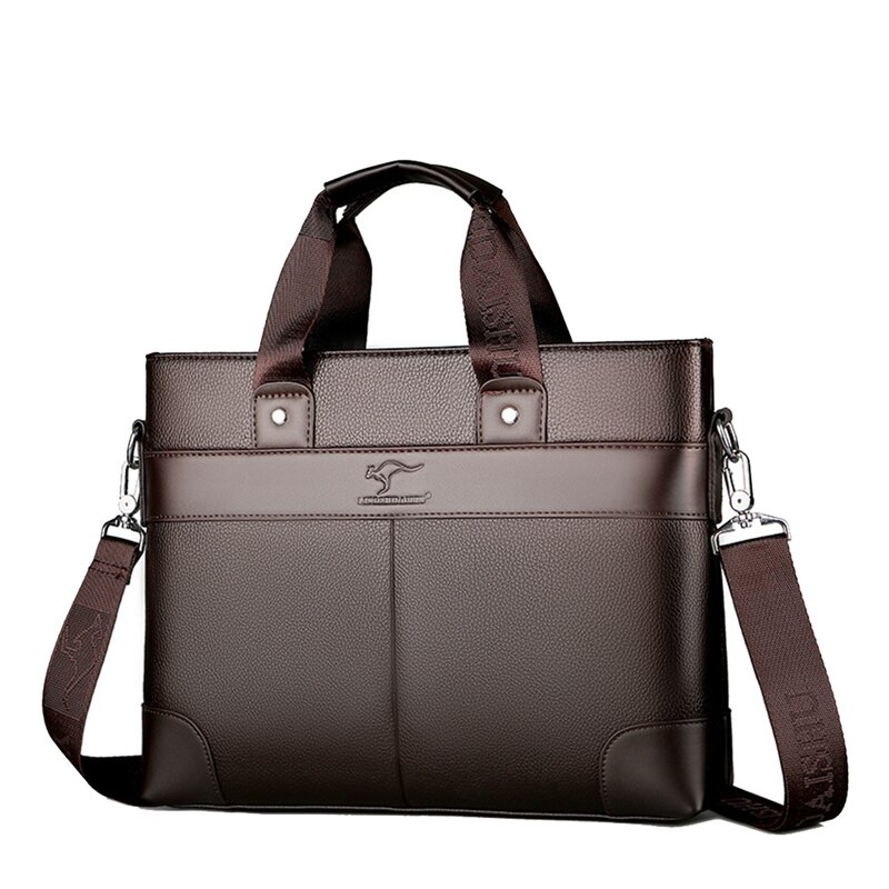 LINGZHIDAISHU-maletín de negocios para hombre, bolso de mano de alta calidad, bolso de cuero para ordenador portátil, bolso de mensajero