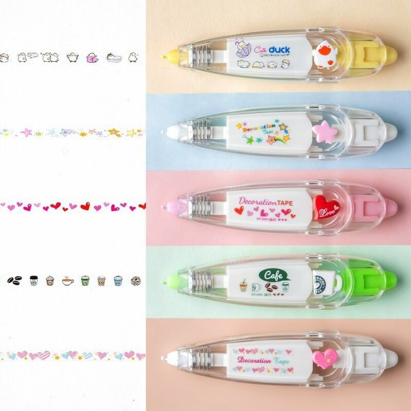 Kawaii Flowers Diary School Supply DIY Hand Account Correction Tape Press Type Decorative Tape Student Stationery