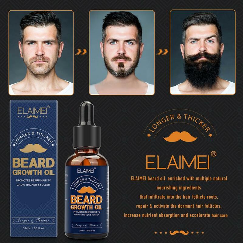 Óleo essencial de crescimento do cabelo barba para homens, produto anti perda de cabelo, óleo natural de crescimento do bigode, cuidado nutritivo da barba, rolo Y, novo