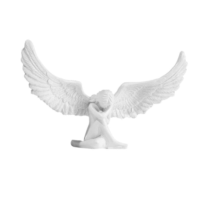 Estatua de Ángel artesanal, estatuilla de resina para centros de mesa, chimenea interior