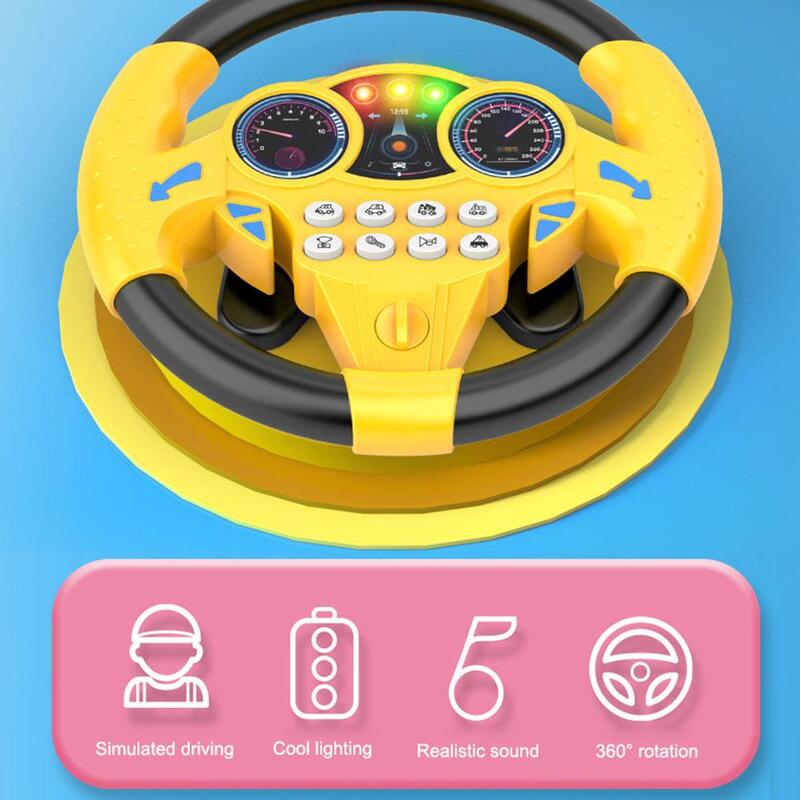 نموذج لعبة عجلة قيادة إلكترونية للأطفال ، طيار مساعد ، صوت تعليمي موسيقي ، ألعاب صوتية تنموية ، محاكاة ، 1 * *