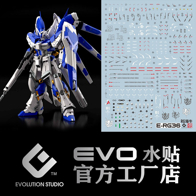 EVO Model Decals Water Slide Decals Tool For 1/144 RG Hi-Nu Fluorescent Sticker Models Toys Detail-up Accessories