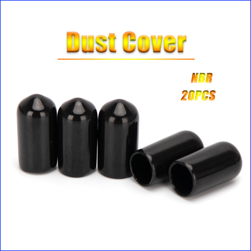 Durable Soft Rubber Protective Cover Dust-Proof Cap for High Pressure Quick Couplers Fittings Male Plug Sockets Black 20pcs/pack