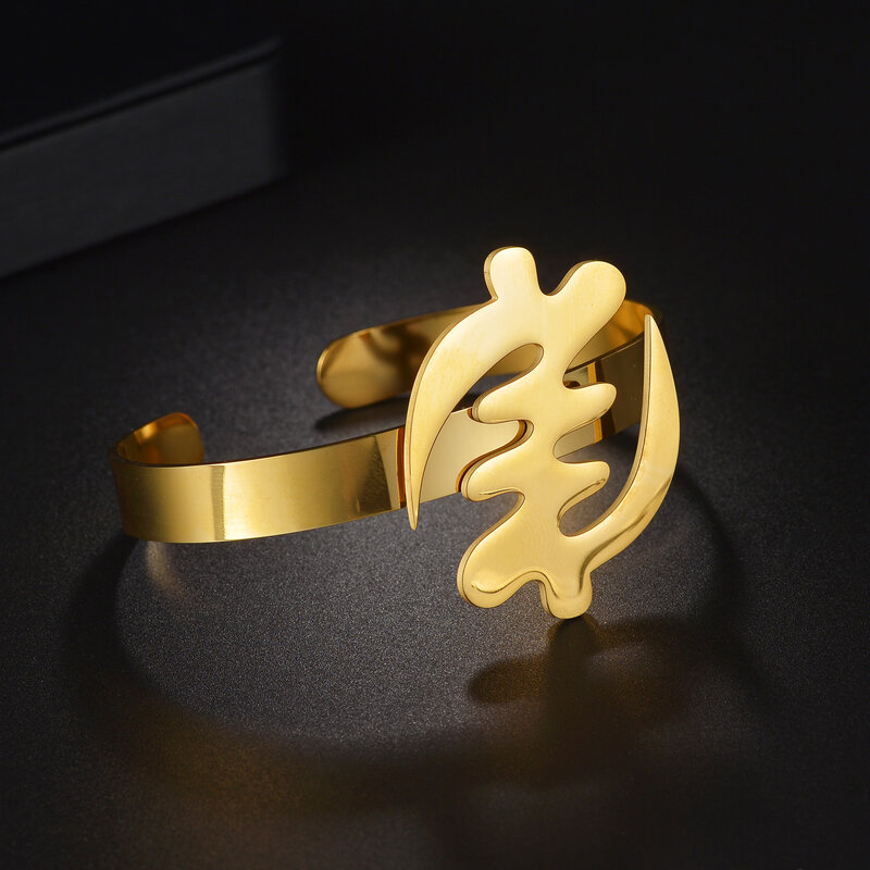 Acheerup nuovo simbolo africano personalizzato 10mm braccialetto in acciaio inossidabile Logo personalizzato bracciale regolabile regalo di gioielli di compleanno