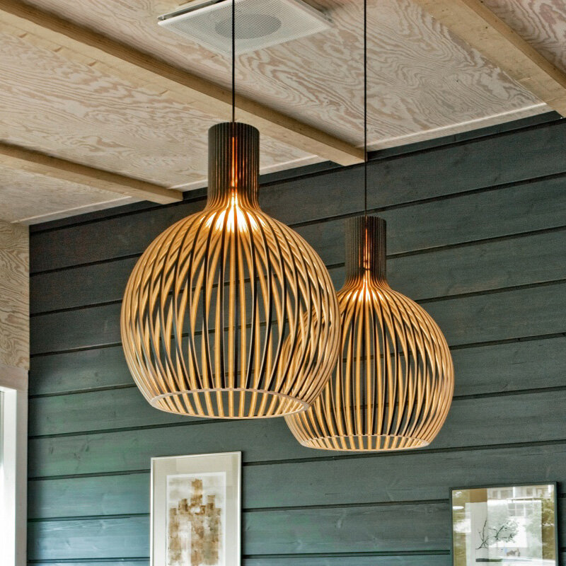 2024 Dutch Designer Modern Country Style Foskarini Wood Cage Chandelier Light Black Bamboo Light Lighting Lamps Fall Shipping