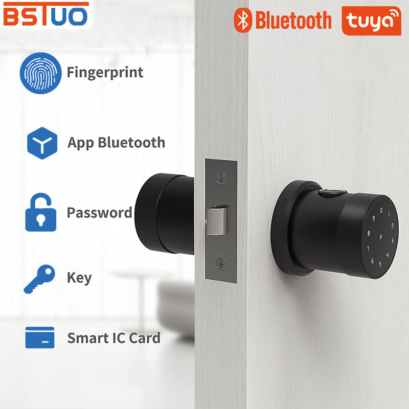 Электронный смарт-замок Tuya с поддержкой Bluetooth и сканером отпечатков пальцев