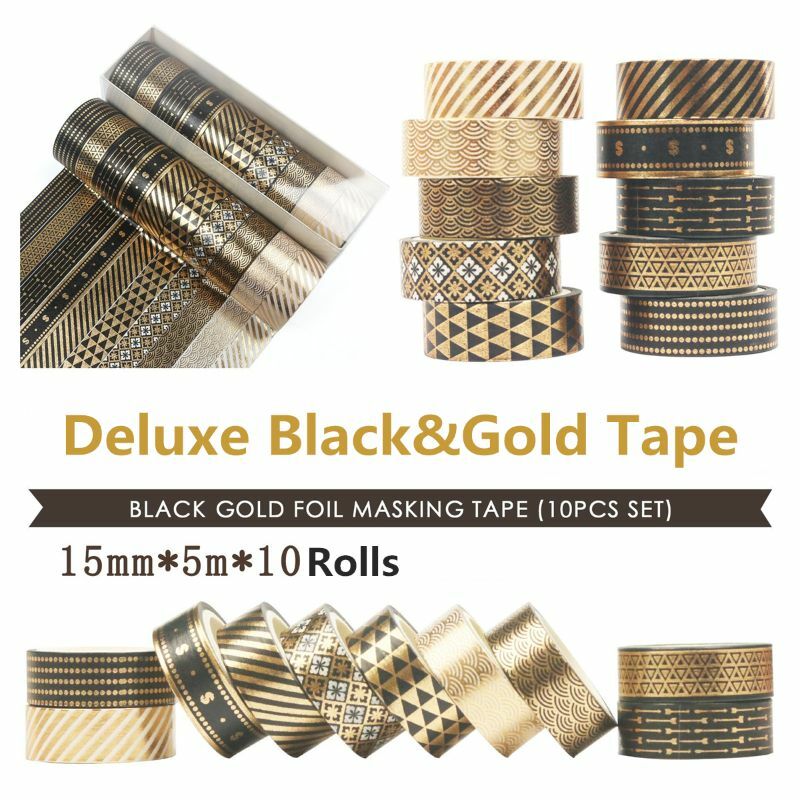 All-purpose Gold Foil Tape Gift for Students Friends DIY Lovers 10 Pack