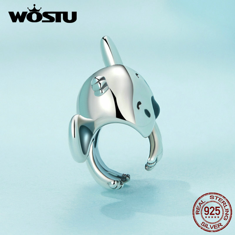 Wosstu-ブレスレットまたはネックレス用のかわいい925スターリングシルバーペンダント,ビーズ,ウサギの猫,動物のデザイン,DIY,ジュエリー作り