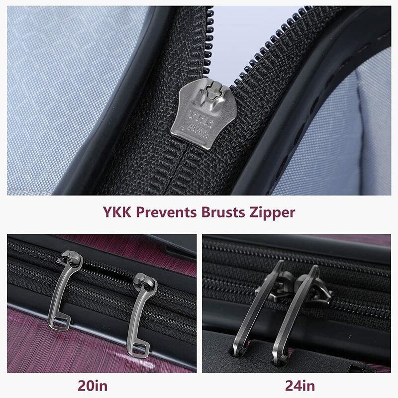 ชุดกระเป๋าเดินทาง3ชิ้น20/24/28กระเป๋าแล็ปท็อปด้านหน้าและ ABS + PC ที่ขยายได้ล้อสปินเนอร์เปลือกแข็งน้ำหนักเบาล็อค TSA สีแดง