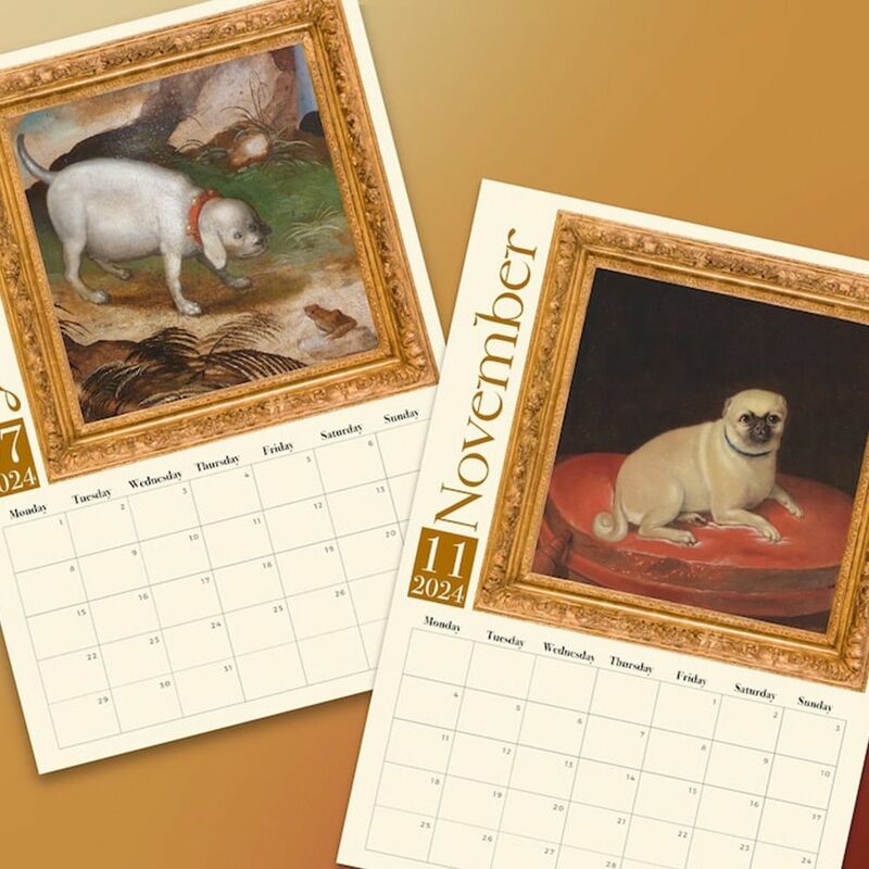 Calendario per cani medievale 2024 calendario per cani strano calendario da parete divertente regali di capodanno per la decorazione domestica