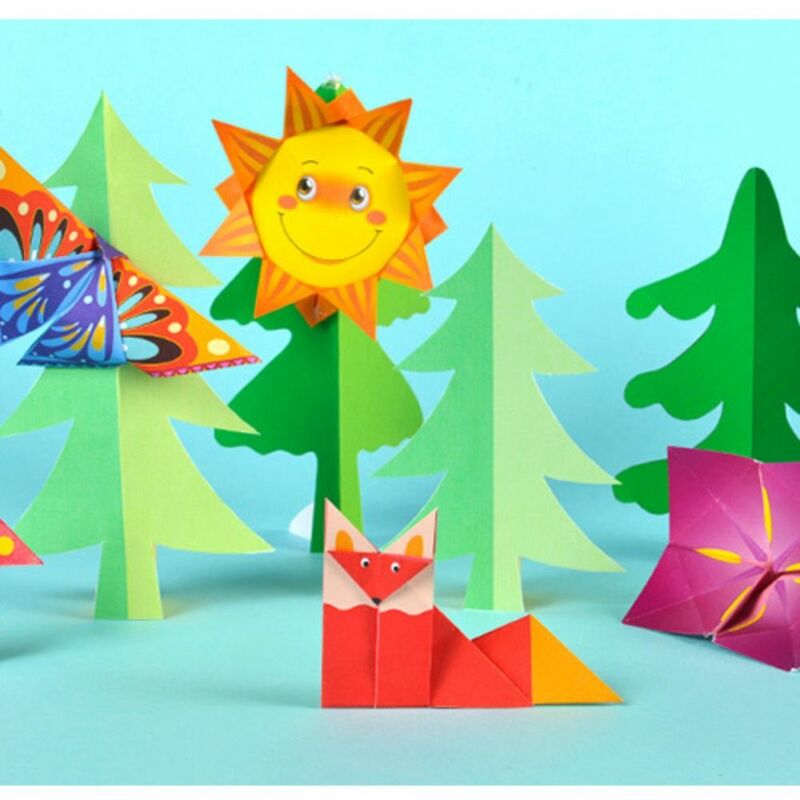 Papier Origami de Dessin Animé, Bricolage, Montessori